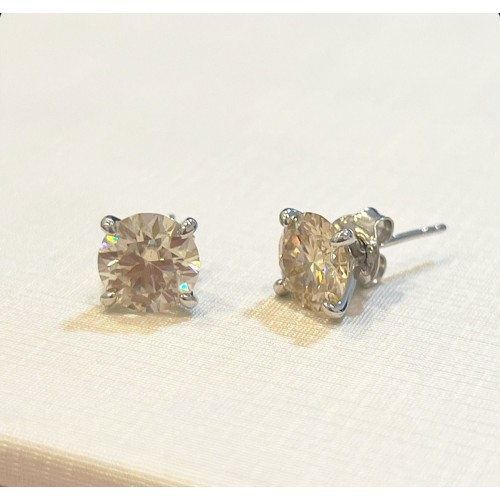 BRINCOS  MOISSANITE  2.CT PONTO DE LUZ  8MM PRATA 925